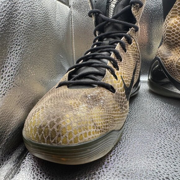 Size 13 Nike Kobe 9 EXT QS High Snakeskin Tan Black‎ Mens Sneakers 716616-001 - Picture 5 of 12